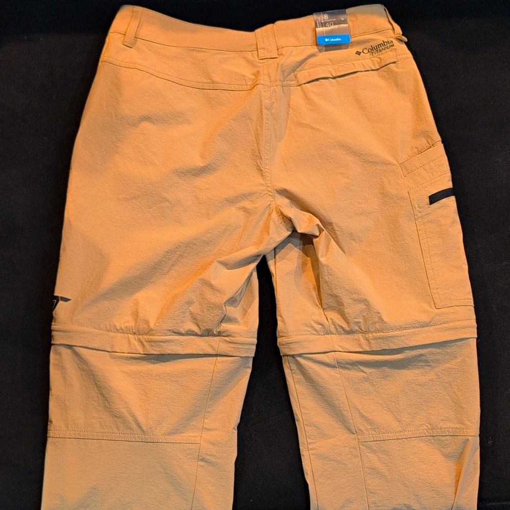 Columbia Titanium Convertible Zip-Off Pants Nylon Beige Size 8 Long NWT